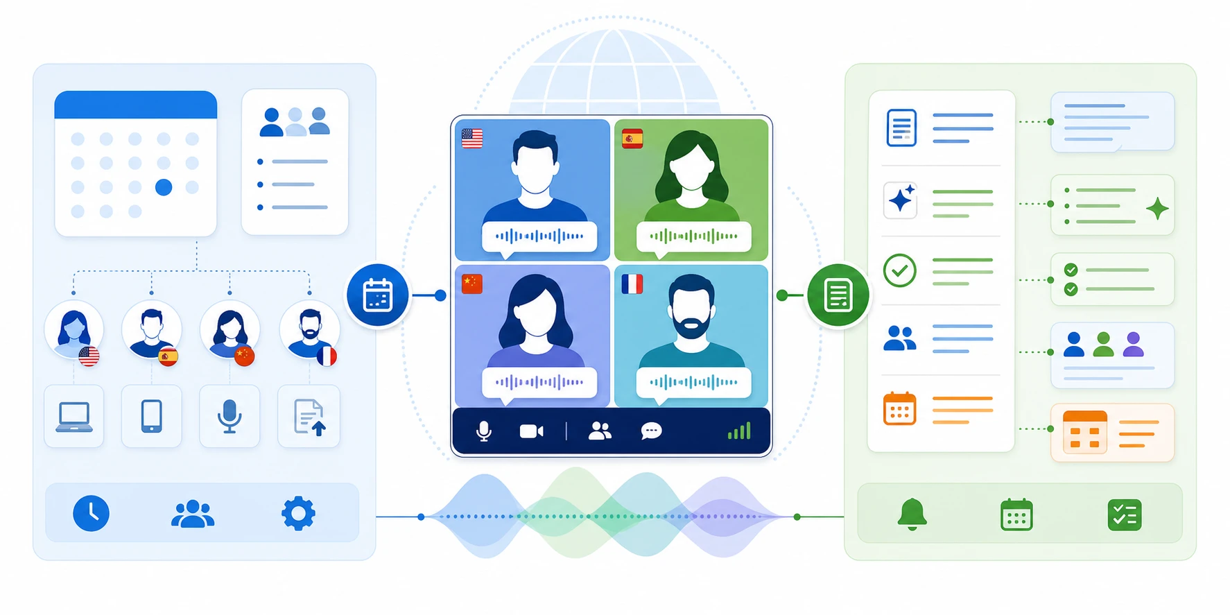 Translation as one layer in a complete multilingual meeting system