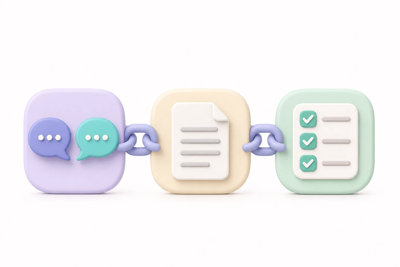 Chain from conversation to record to action checklist
