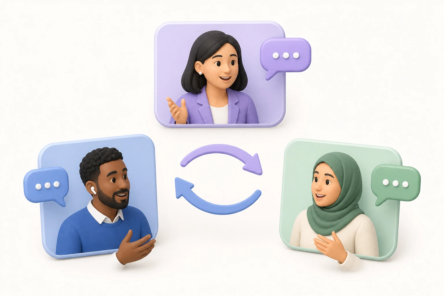 Multilingual video call with real-time translation between speakers