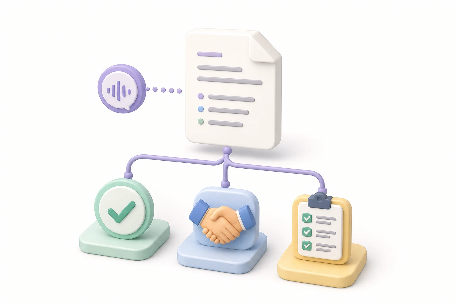 Post-meeting summary, decisions, and action items workflow