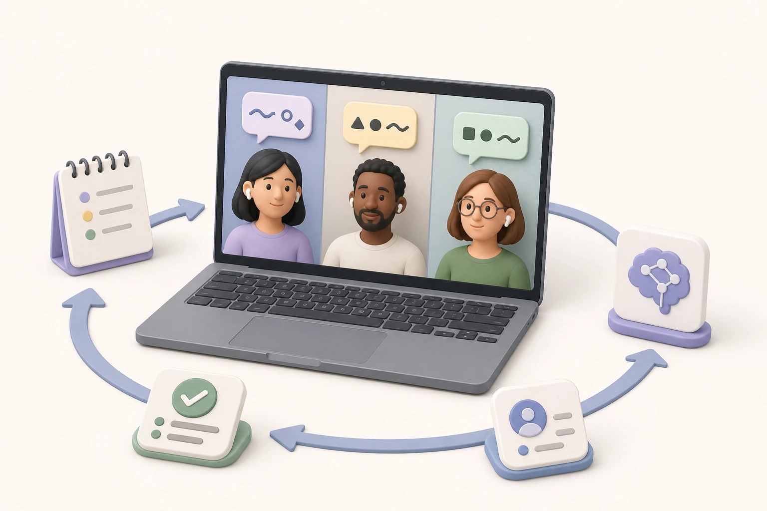 Multilingual video meeting with translation as part of workflow