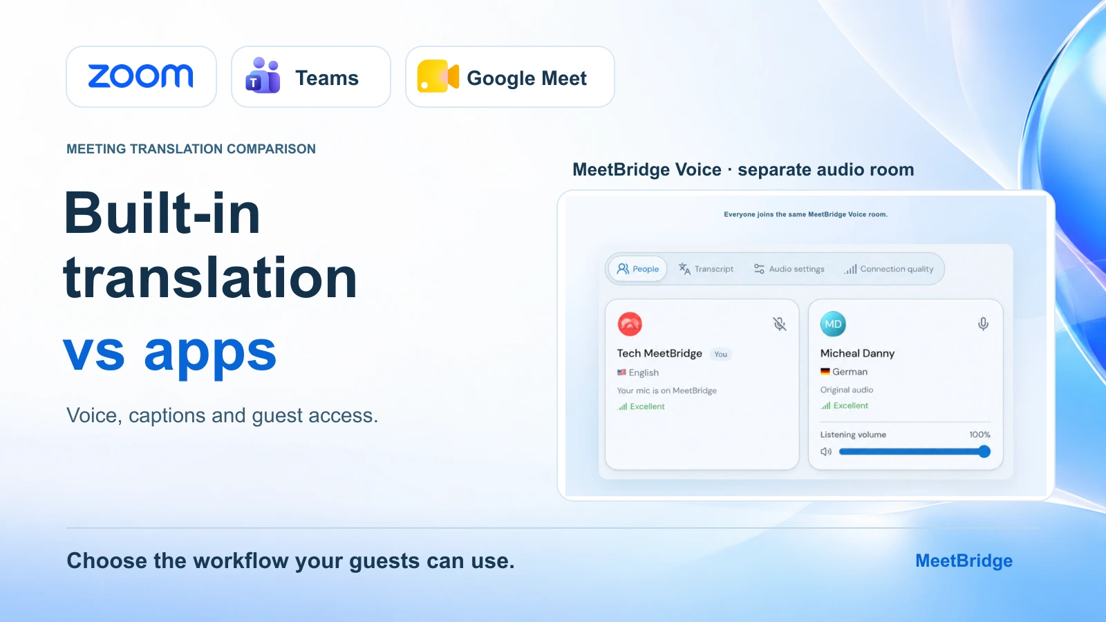 Zoom, Teams & Google Meet: Built-In Translation vs Apps