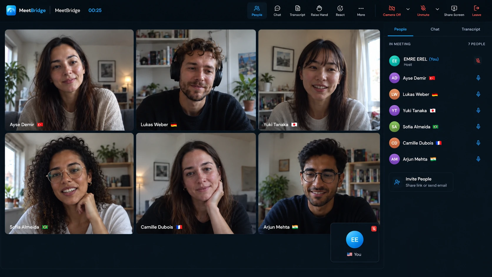 MeetBridge web app preview