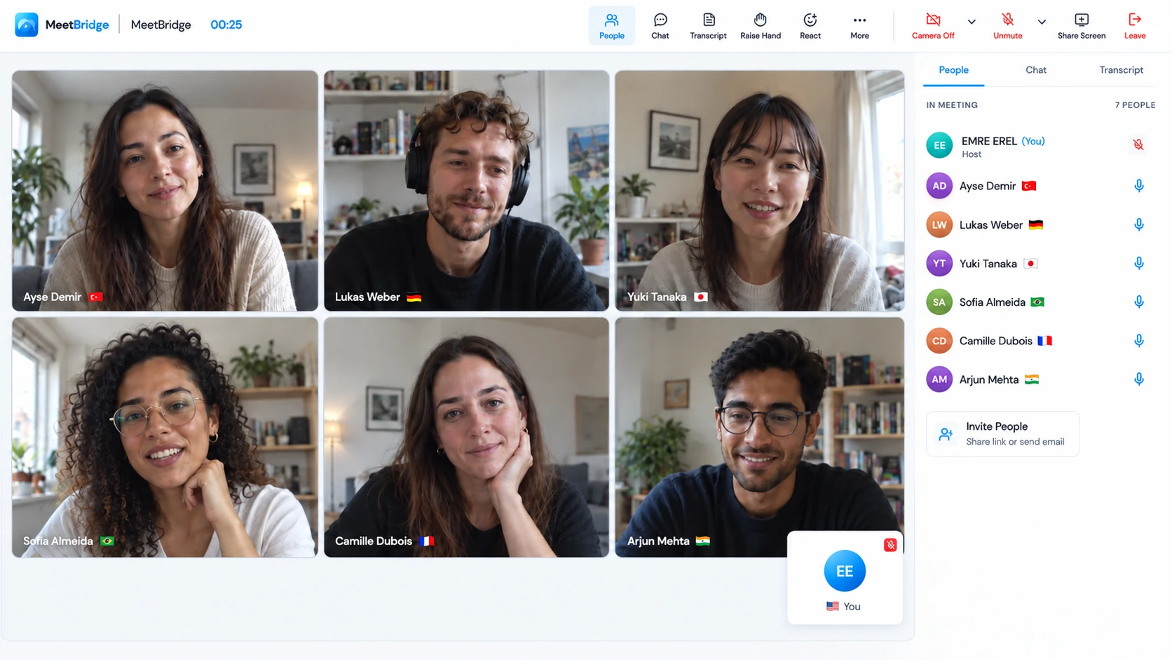 MeetBridge web app preview